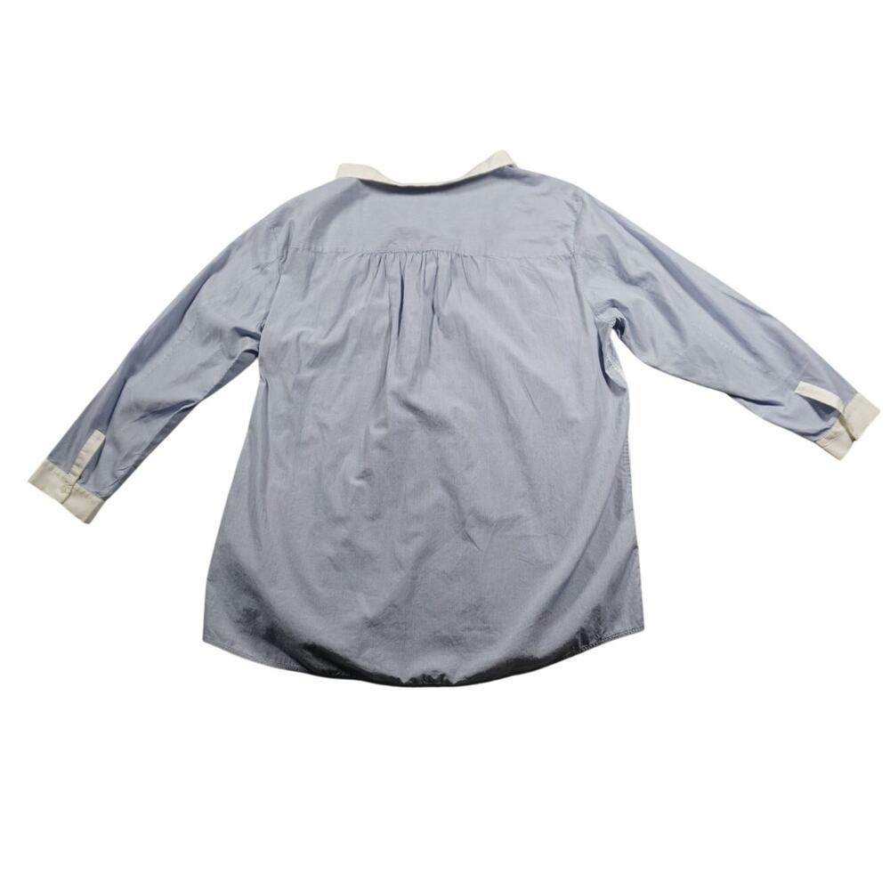 Lafayette 148 New York Pinstripe Chambray Tunic Blouse XL - Picture 6 of 6